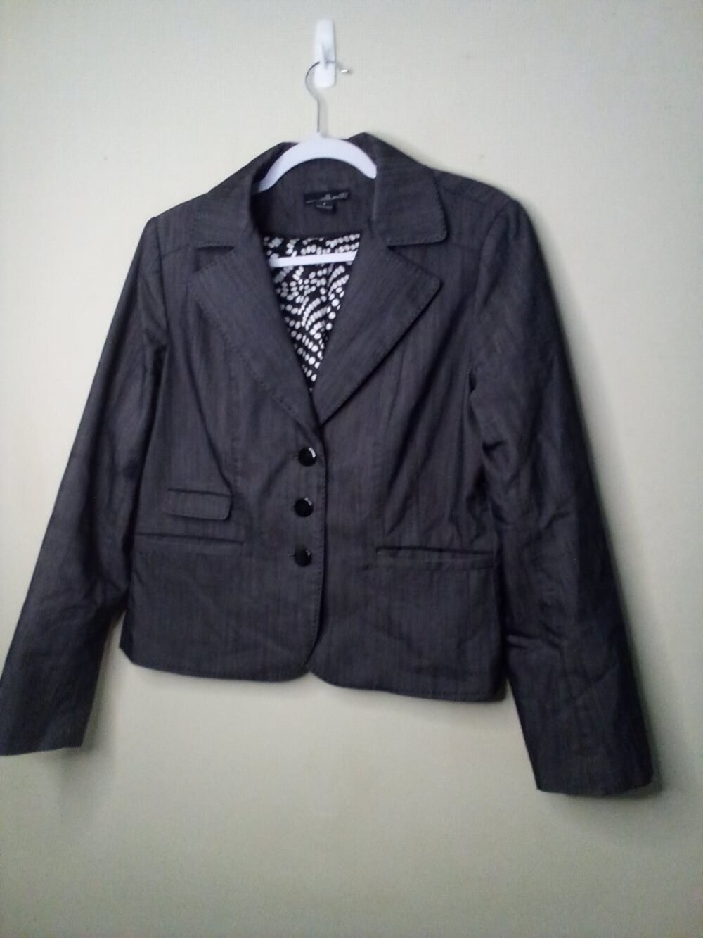 Willi Smith Blazer Jacket Women 8 Button Pockets Gray